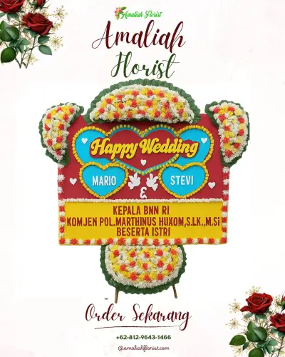 Karangan Papan Bunga Pernikahan di Akedotilou